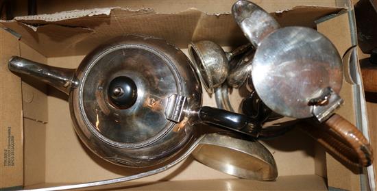 Mixed silver plate & a silver bell